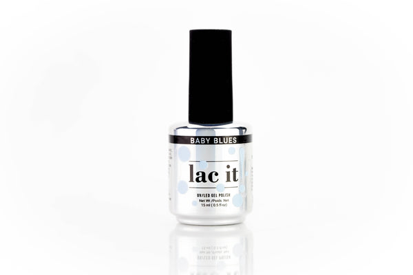 en Vogue Lac It! Baby Blues soft pastel periwinkle blue crème UV/LED gel nail polish for professional nails and extensions bottle
