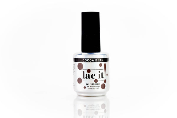 en Vogue Lac It! Cocoa Bean warm medium brown crème with subtle mauve undertones UV/LED gel nail polish for professional nails and extensions bottle