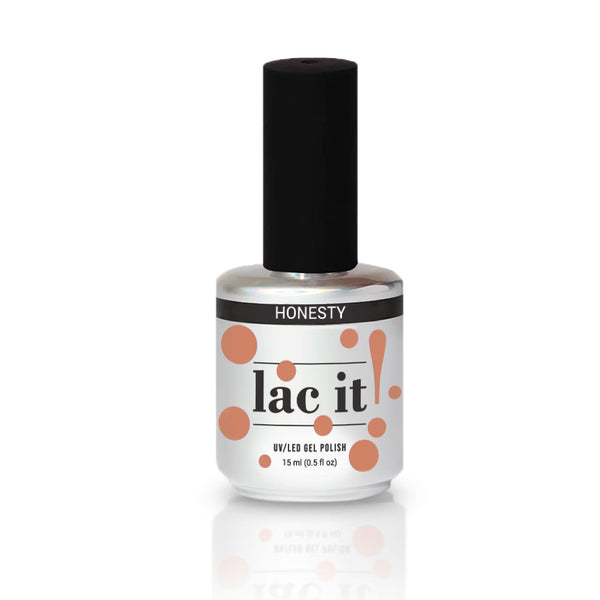 en Vogue Lac it! honesty sandy peach jelly UV/LED gel polish for professional nails and extensions polish bottle