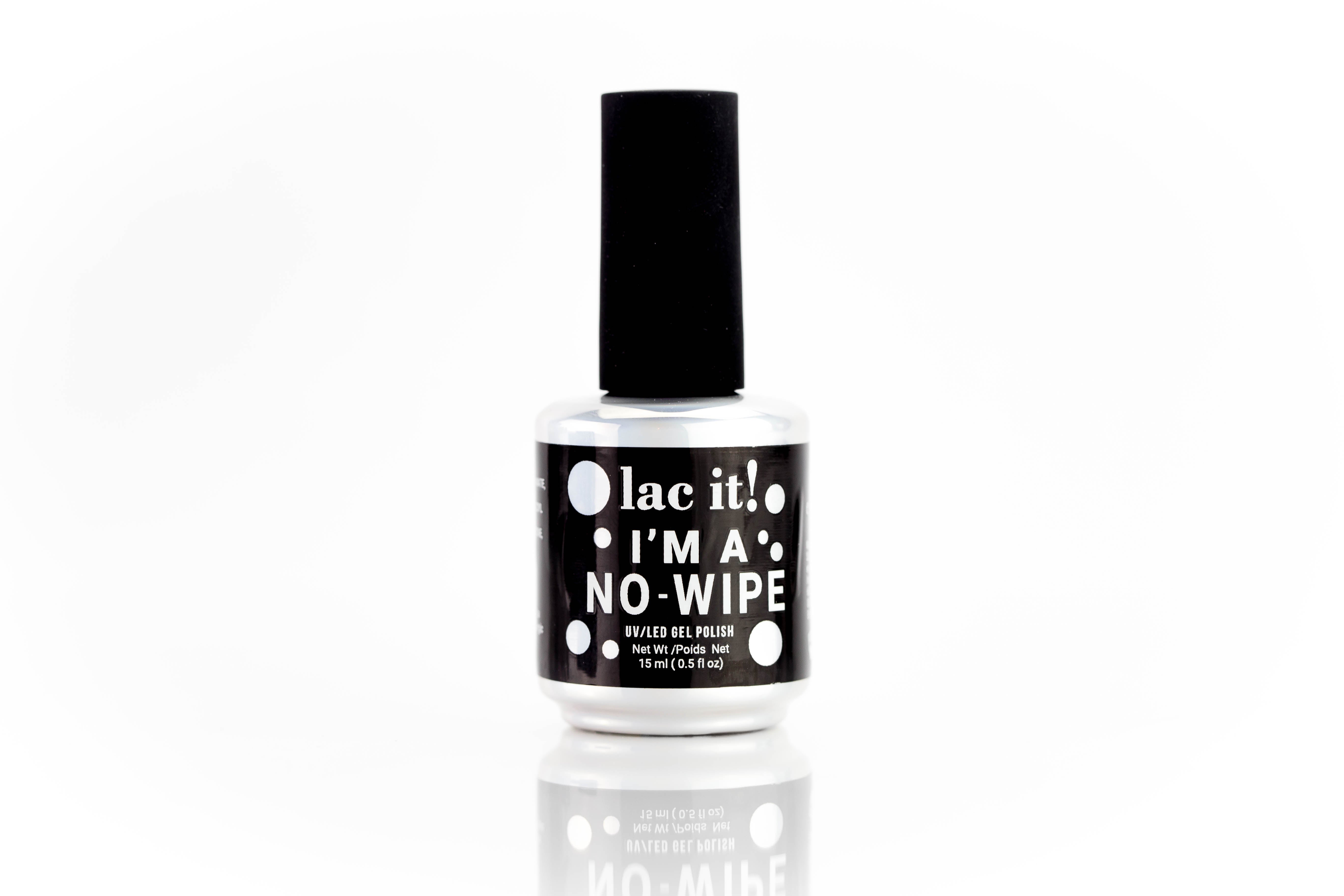 en Vogue Lac It! I'm A No-Wipe soak-off top coat with a high gloss shine. UV/LED gel polish in a brush bottle