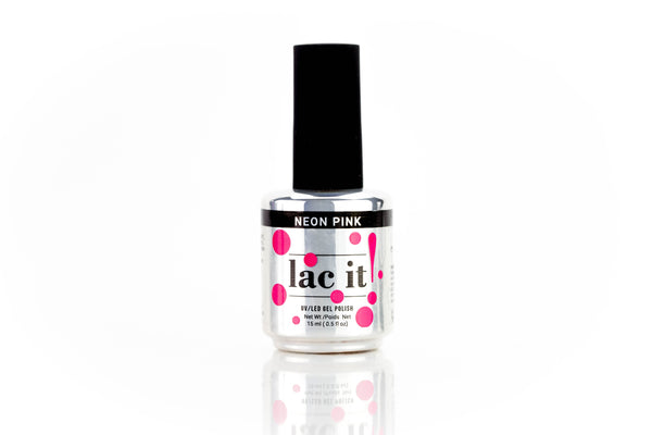 en Vogue Lac It! Neon pink vibrant neon pink crème UV/LED gel nail polish for professional nails and extensions bottle