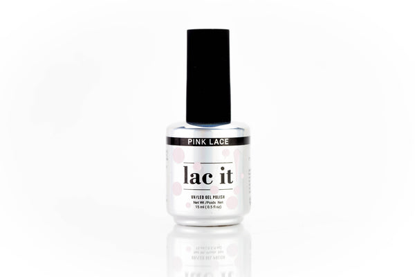 en Vogue Lac It! Pink Lace light warm baby pink crème UV/LED gel nail polish for professional nails and extensions bottle