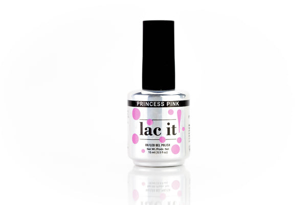 en Vogue Lac It! Princess Pink cool mid-range baby pink crème UV/LED gel nail polish for professional nails and extensions bottle
