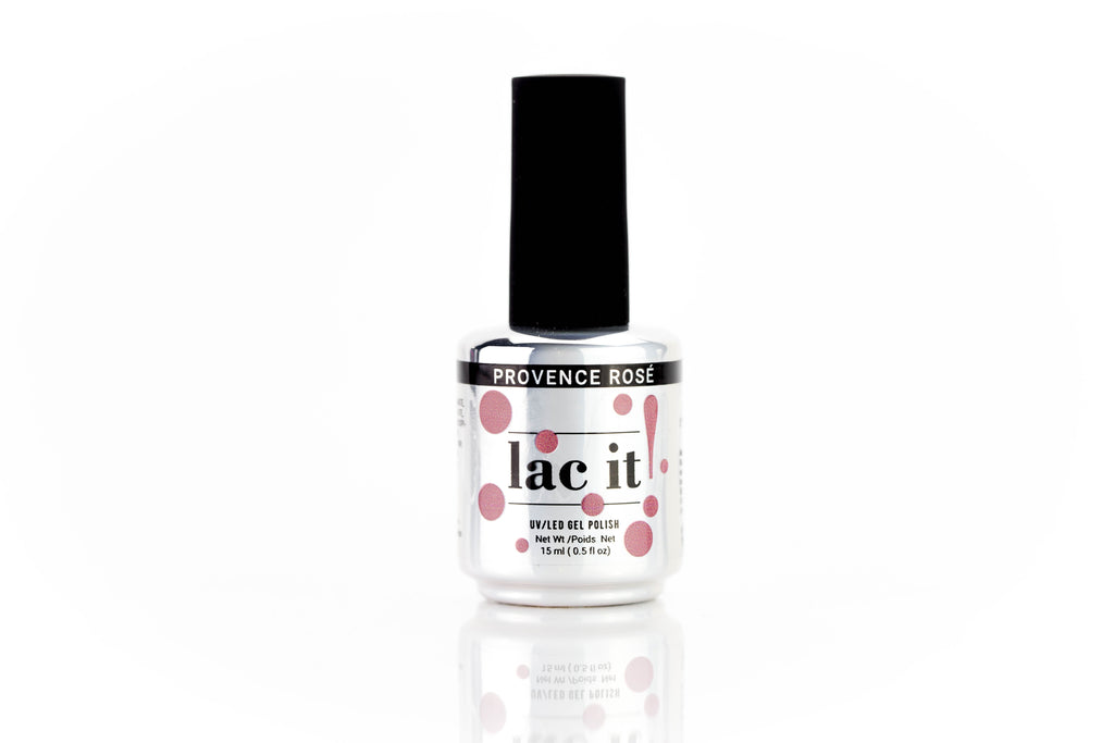 en Vogue Lac It! Provence Rose soft, dusty rose crème UV/LED gel nail polish for professional nails and extensions bottle
