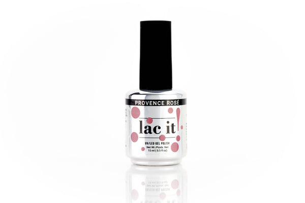 en Vogue Lac It! Provence Rose soft, dusty rose crème UV/LED gel nail polish for professional nails and extensions bottle