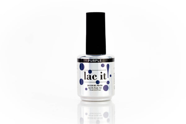 en Vogue Lac It! Purple true, classic rich purple crème UV/LED gel nail polish for professional nails and extensions bottle