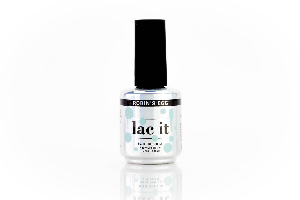 en Vogue Lac It! Robins Egg light turquoise crème UV/LED gel nail polish for professional nails and extensions bottle