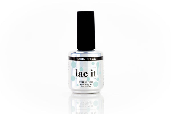 en Vogue Lac It! Robins Egg light turquoise crème UV/LED gel nail polish for professional nails and extensions bottle
