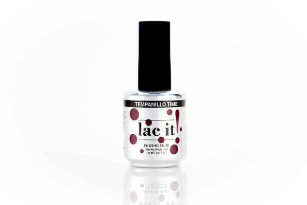 en Vogue Lac It! Tempranillo Time deep cherry plum crème UV/LED gel nail polish for professional nails and extensions bottle