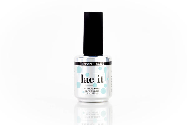 en Vogue Lac It! Tiffany Blue classic baby blue crème with green undertones UV/LED gel nail polish for professional nails and extensions bottle