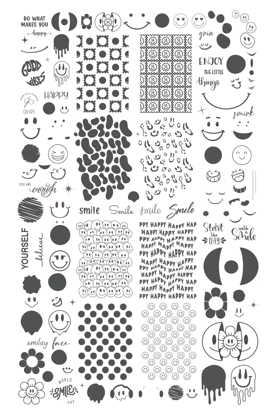 Smile (CjS-325) - Clear Jelly Stamping Plate