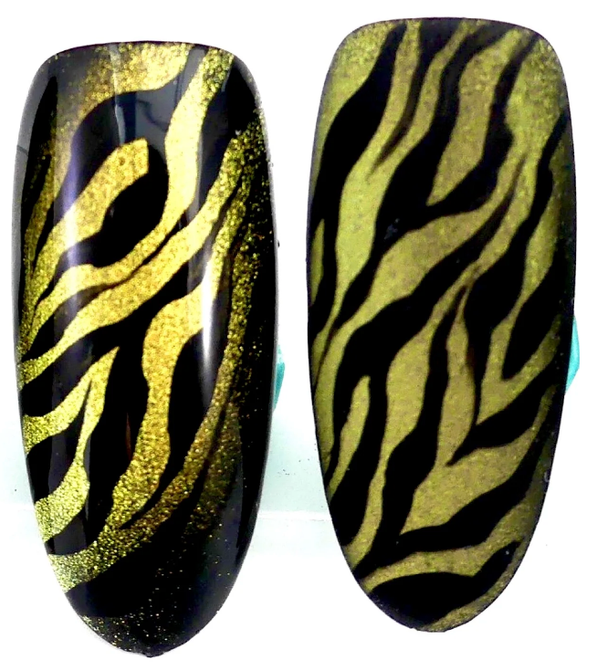 Metallic Golden Cats Eye Gel Polish - Blue Amber Nails 15ml Each Secondary image