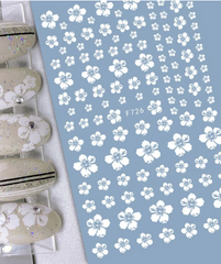 White Flowers F726 -  Thin Decals