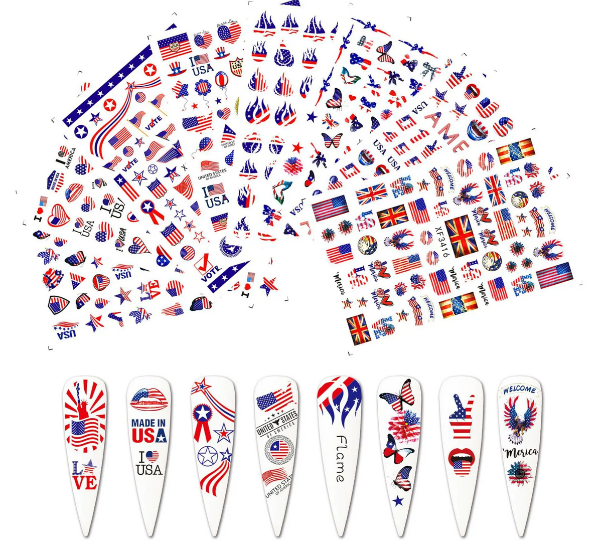 Patriotic - 8 Sheets for the Price of 4!!   Thin Decals Main image