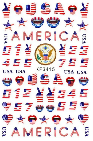 Patriotic - 8 Sheets for the Price of 4!!   Thin Decals