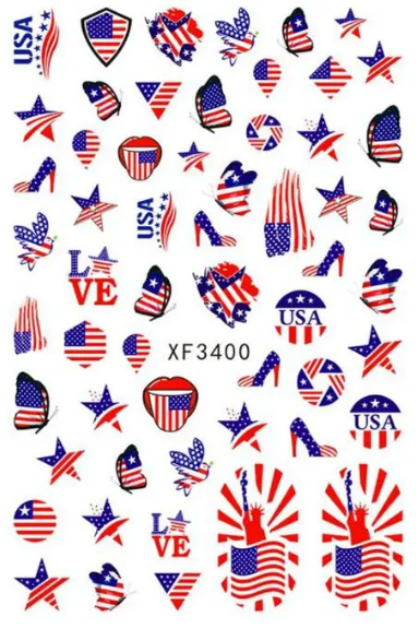 Patriotic - 8 Sheets for the Price of 4!!   Thin Decals