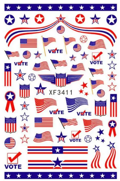 Patriotic - 8 Sheets for the Price of 4!!   Thin Decals