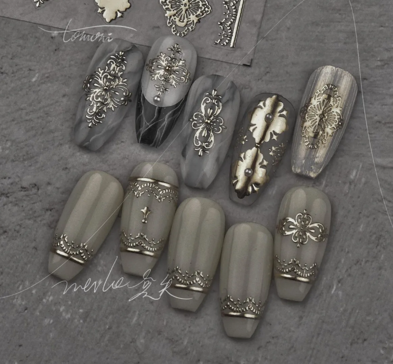 Embossed Patterns GOLD  344- Thin Decals