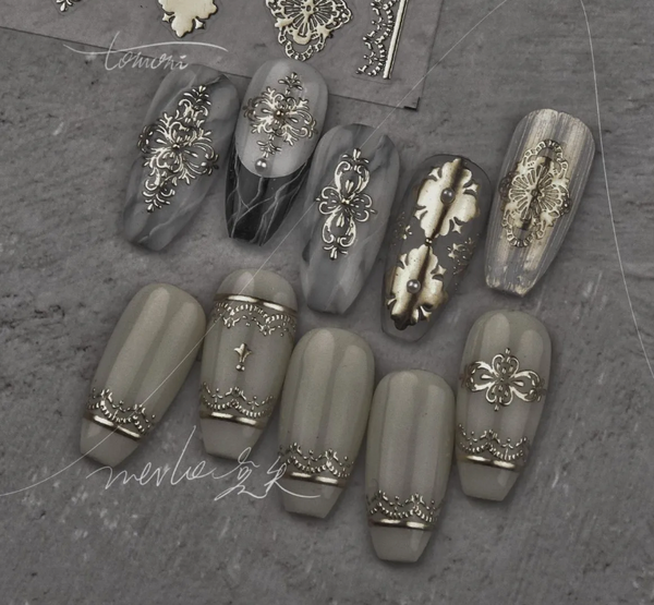 Embossed Patterns GOLD  344- Thin Decals