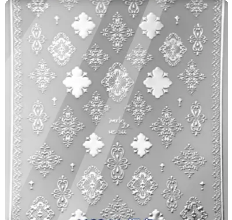 Embossed Patterns SILVER  344- Thin Decals