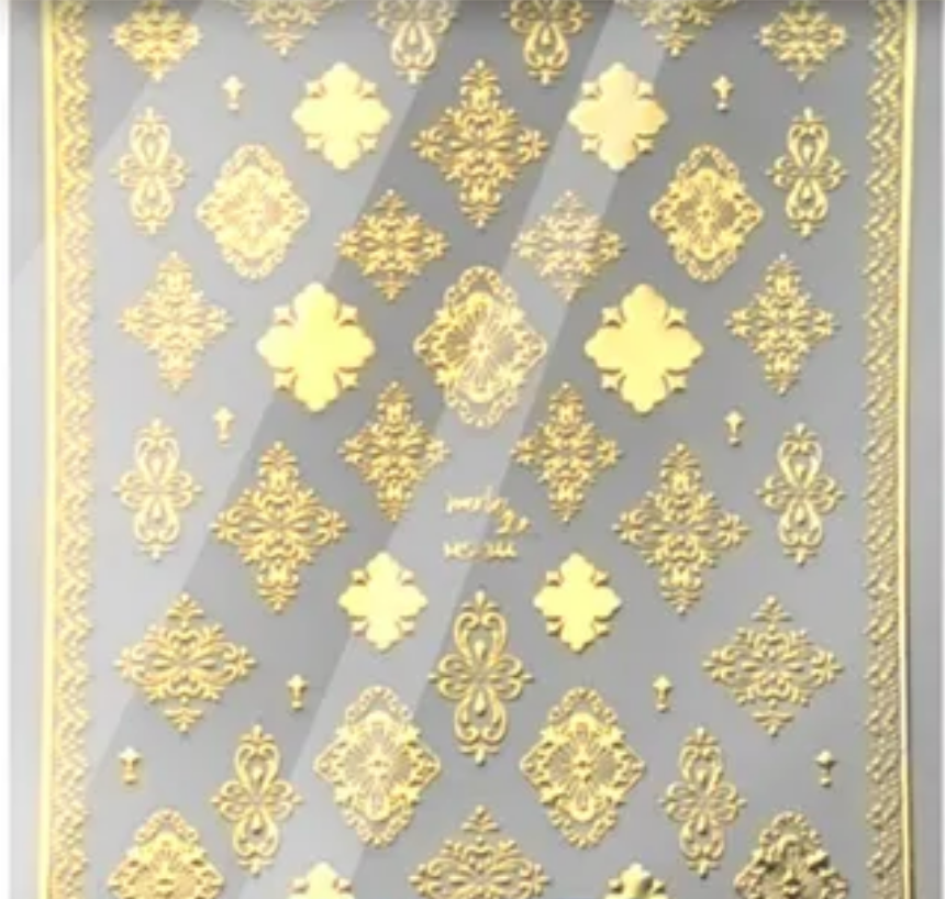 Embossed Patterns GOLD  344- Thin Decals