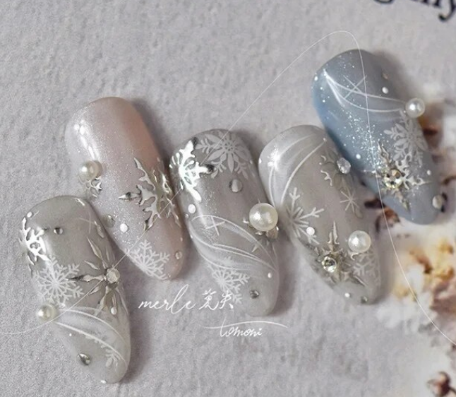 Winter Snowflakes Iridescent White Pearl 461 -  Thin Decals Secondary image