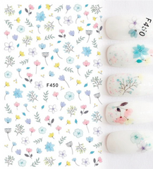 Watercolor Spring Pastel Flowers F450 -  Thin Decals