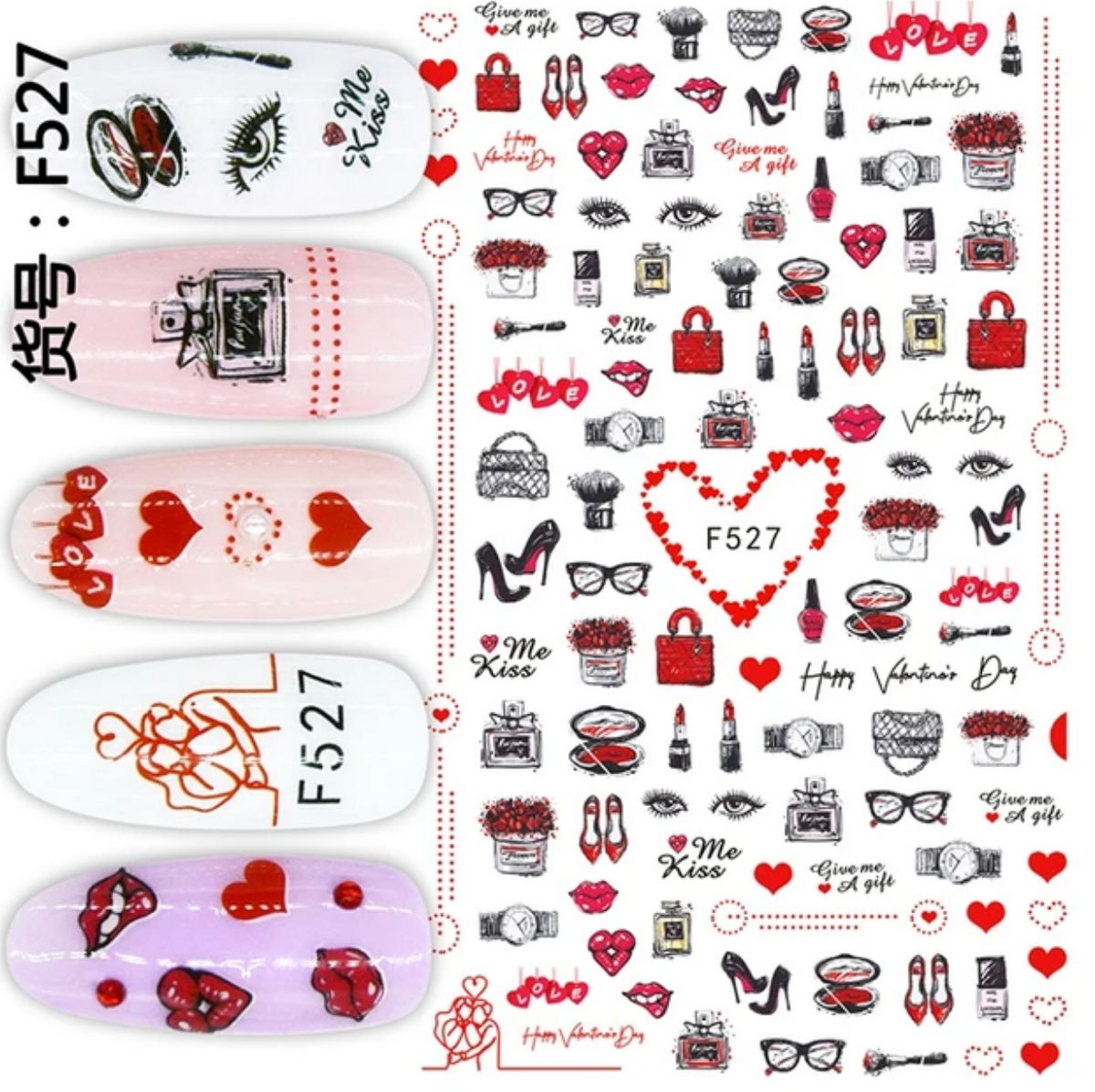 Fashionista's LOVE of Makeup F527 -  Thin Decals