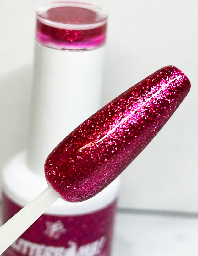 Glitter Bomb Gel Polish!  Metallics Fuchsia Ice Main image