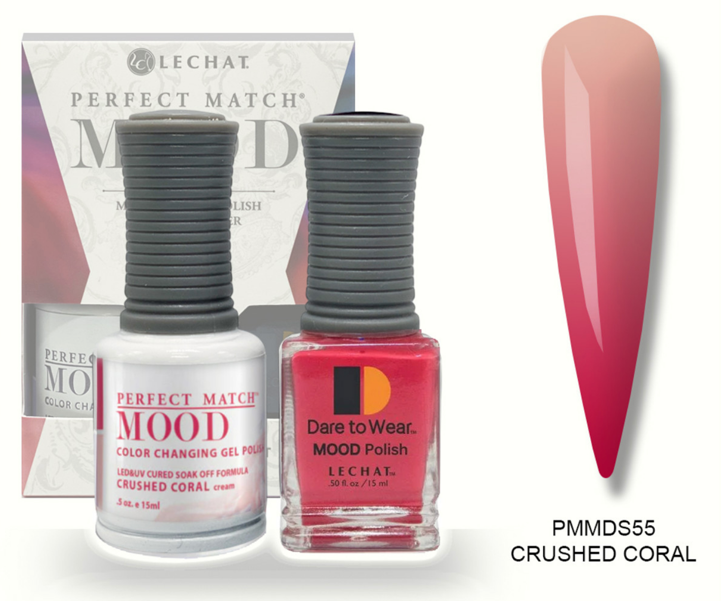 Crushed Coral Mood Polish DUO - Gel Polish & Lacquer  PMMDS55 Secondary image