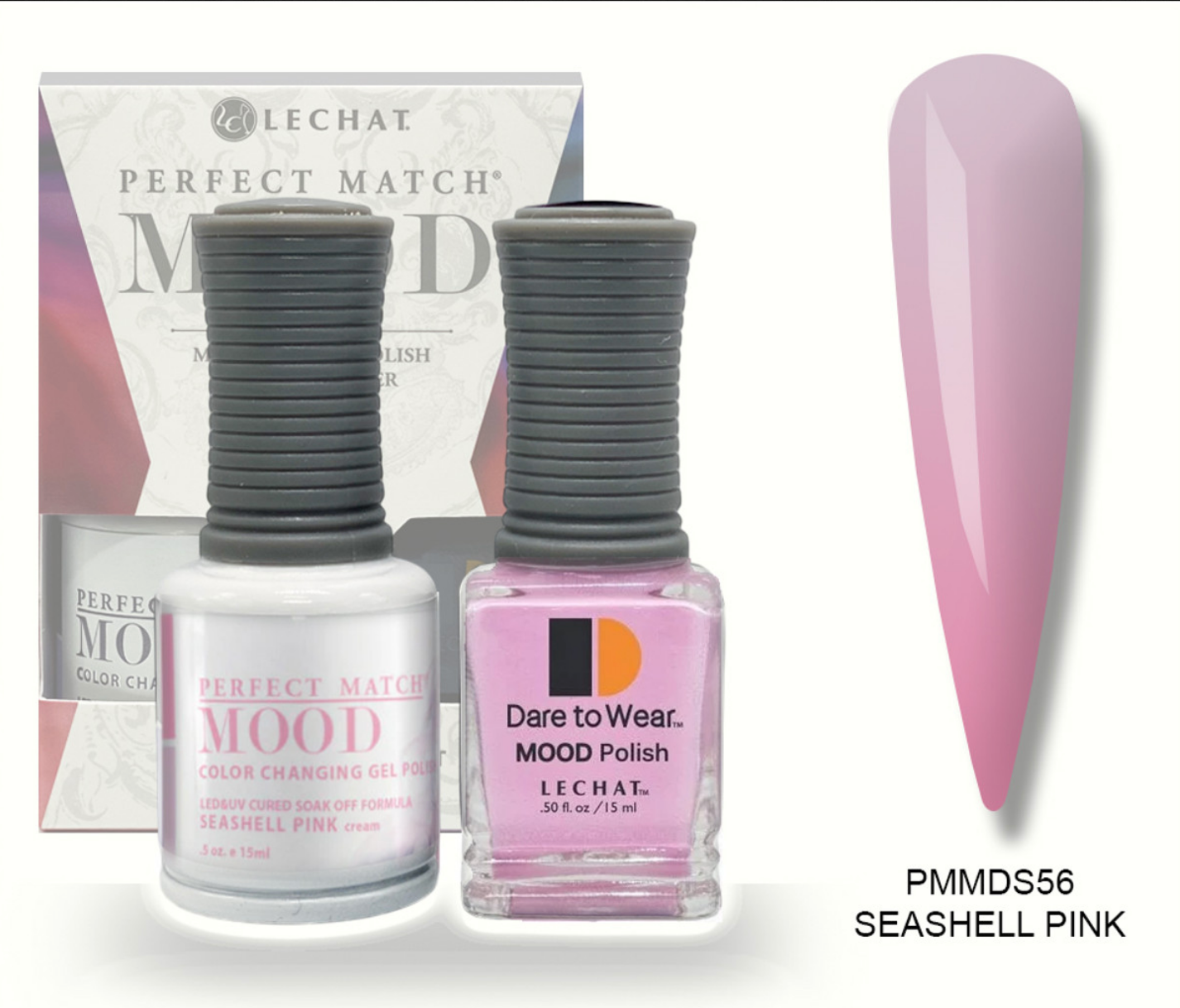 Seashell Pink Mood Polish DUO - Gel Polish & Lacquer PMMDS56 Secondary image
