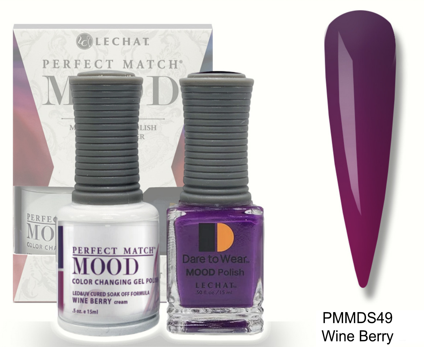 Wine Berry Mood Polish DUO - Gel Polish & Lacquer PMMDS49 Secondary image
