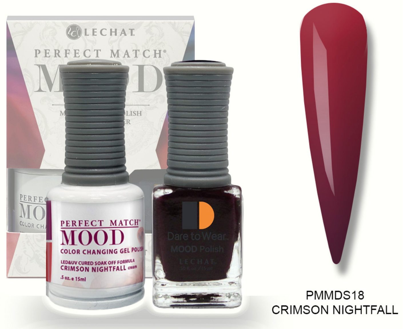Crimson Nightfall Mood Polish DUO - Gel Polish & Lacquer PMMDS18 Secondary image