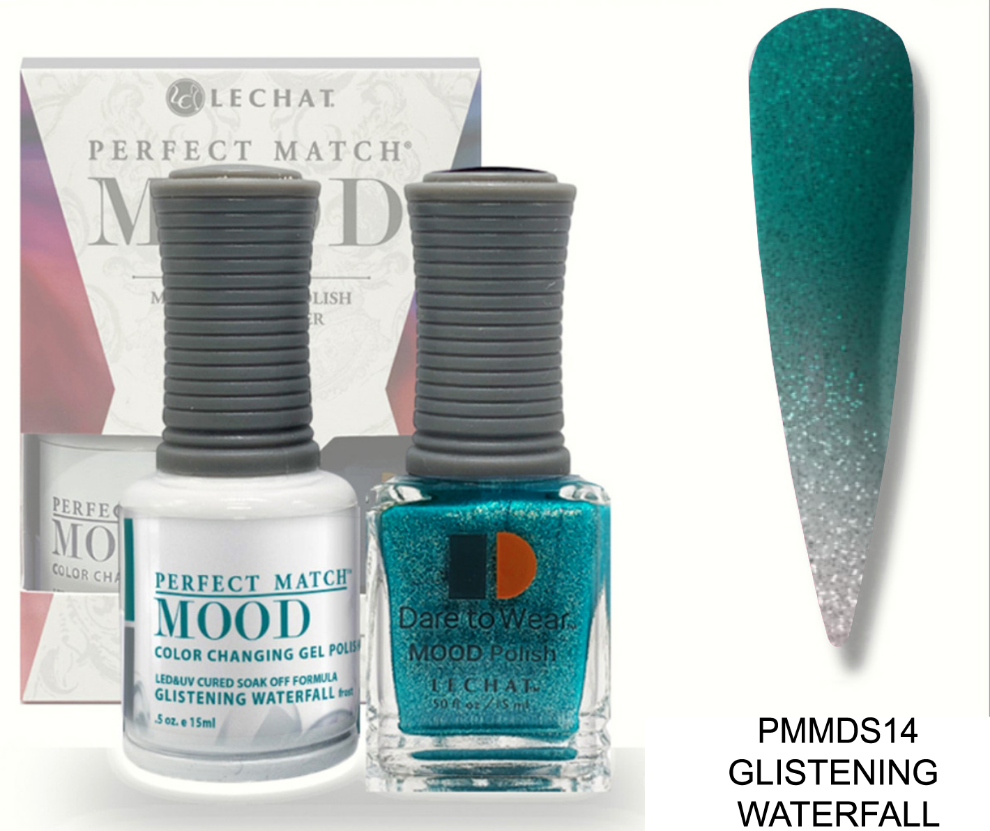 Glistening Waterfall Mood Polish DUO - Gel Polish & Lacquer PMMDS14 Secondary image