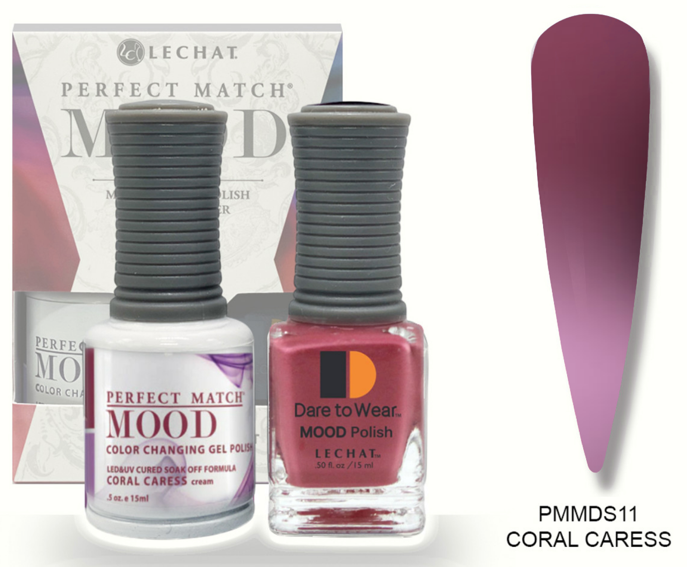 Coral Caress Mood Polish DUO - Gel Polish & Lacquer PMMDS11 Secondary image