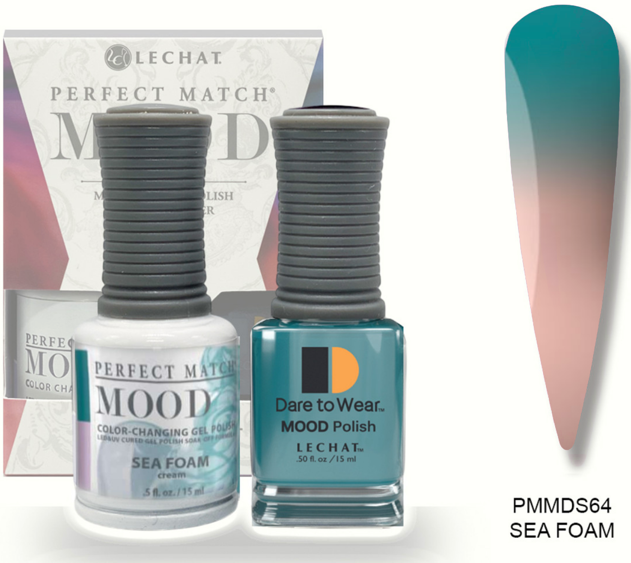 Sea Foam Mood Polish DUO - Gel Polish & Lacquer PMMDS64 Secondary image