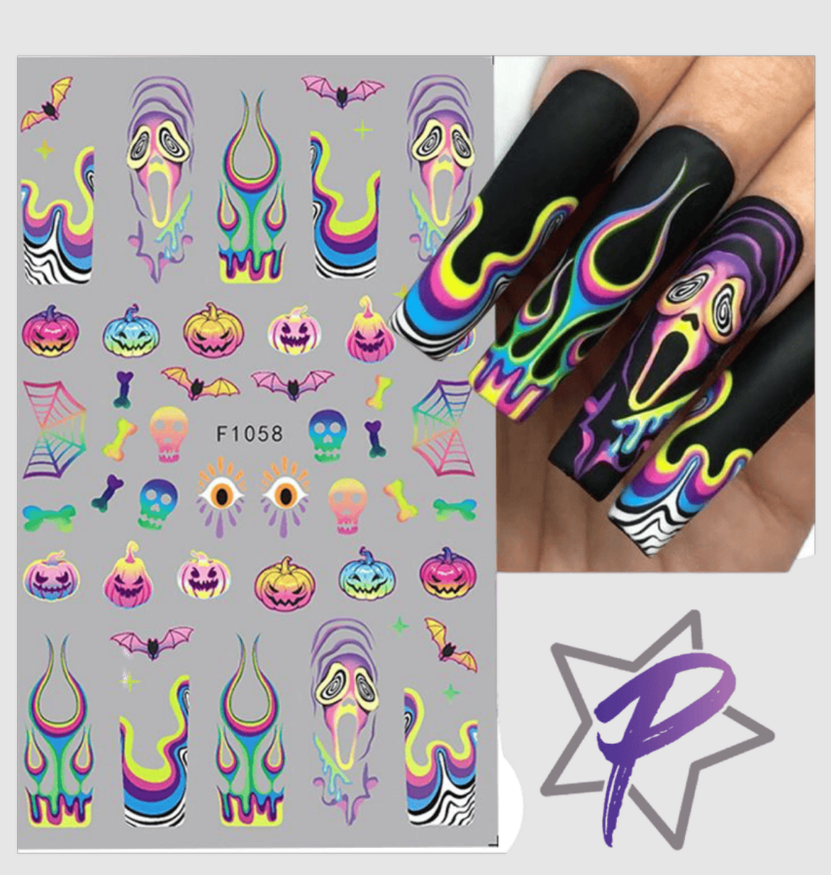 Pasties - Rainbow Neon Halloween F1058 Main image