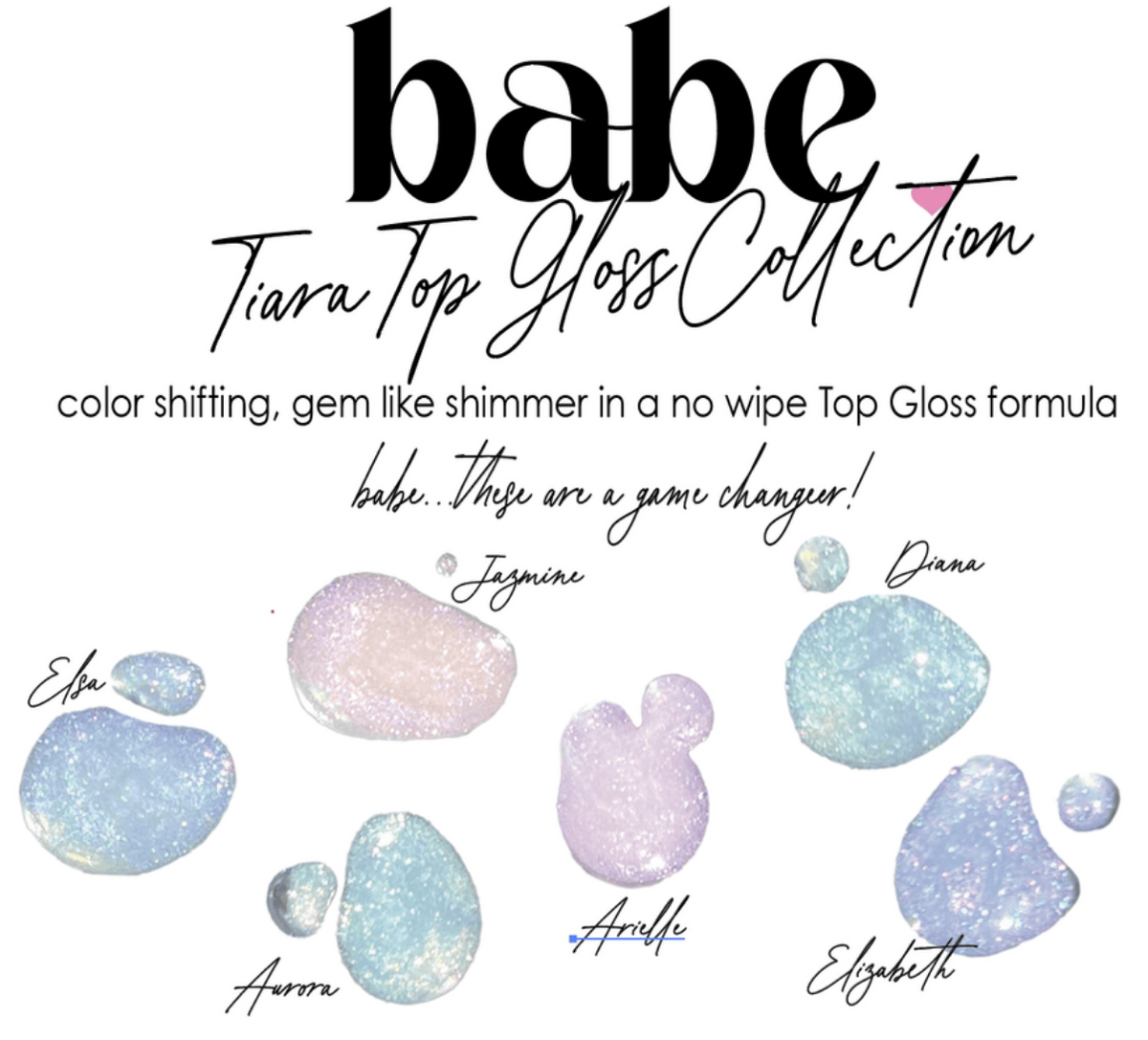 Babe Gel Polish SHIMMER Top Gloss - 6 Piece Collection Main image