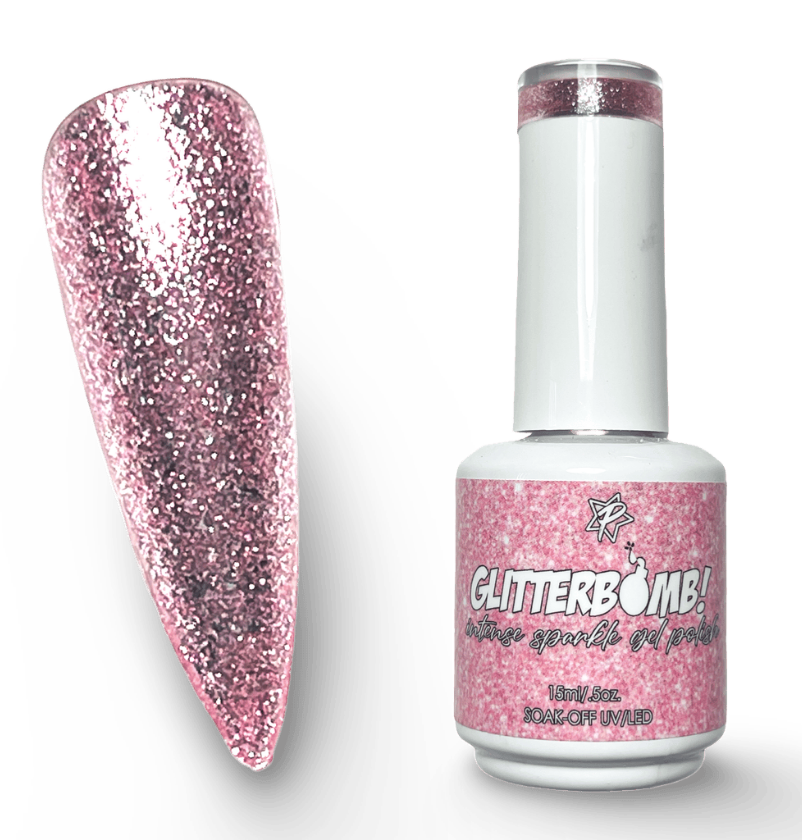 Glitter Bomb Gel Polish - Pink Champagne