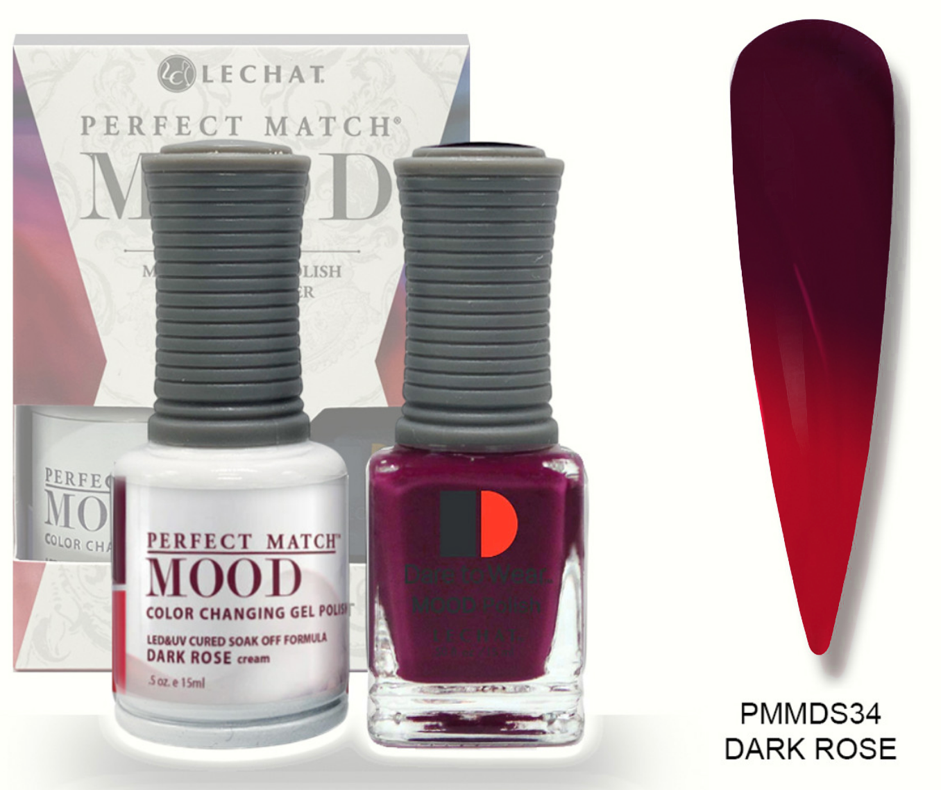 Dark Rose Mood Polish DUO - Gel Polish & Lacquer PMMDS34 Secondary image