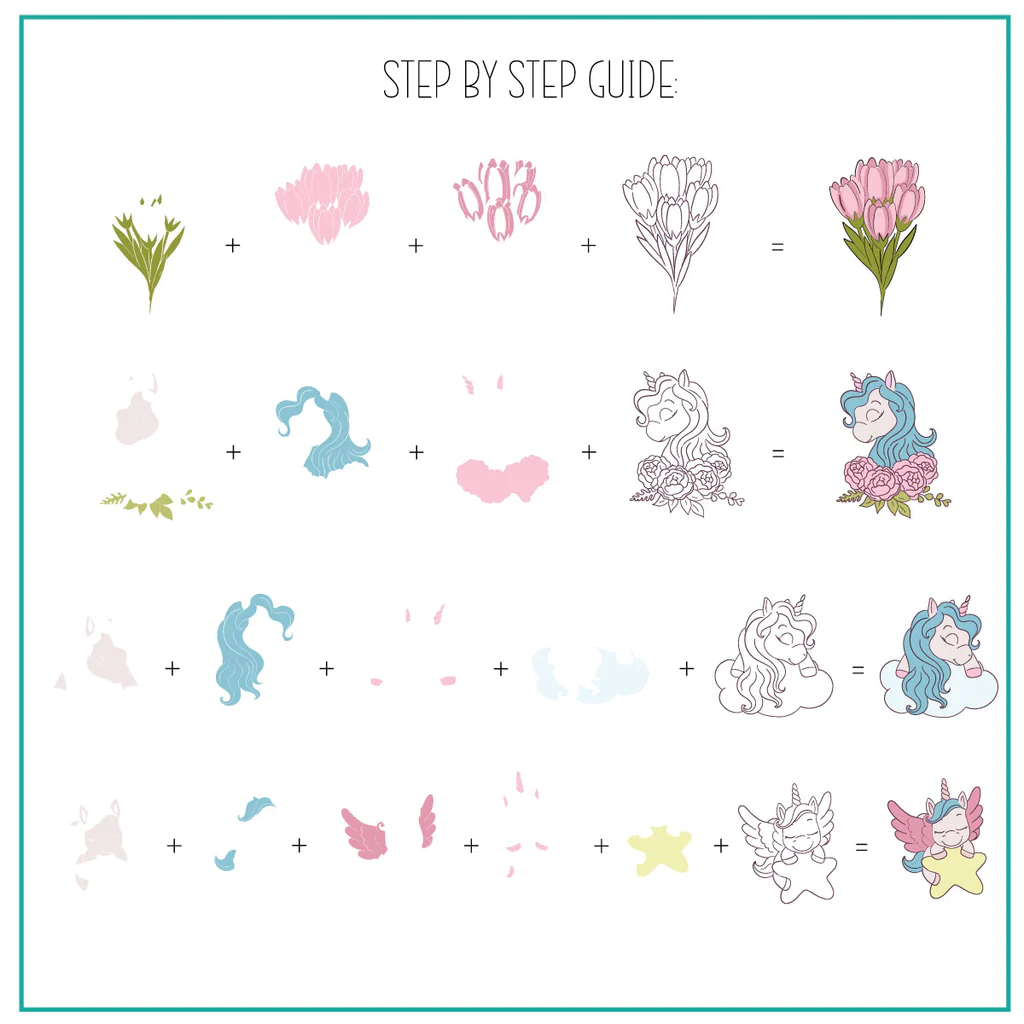 Sparkle Like a Unicorn (CjS-299) - CJS Medium Stamping Plate