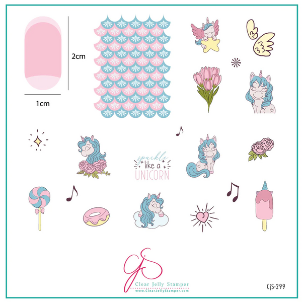 Sparkle Like a Unicorn (CjS-299) - CJS Medium Stamping Plate