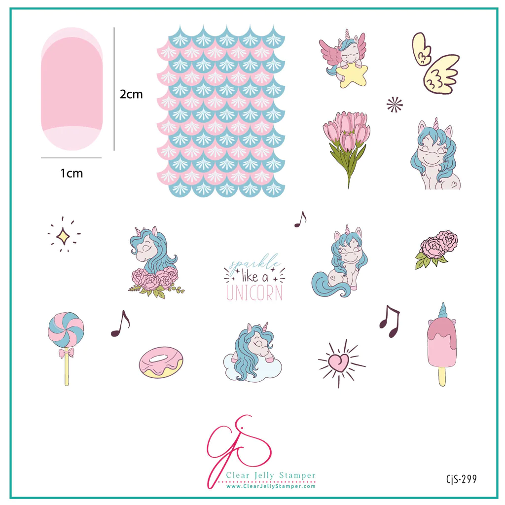 Sparkle Like a Unicorn (CjS-299) - CJS Medium Stamping Plate