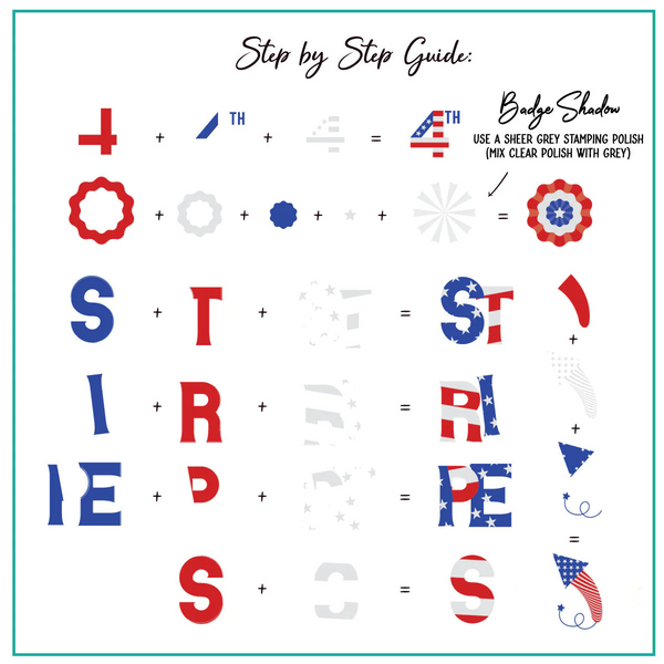 Stars & Stripes - Four - CJS-315 -  CJS Medium Stamping Plate