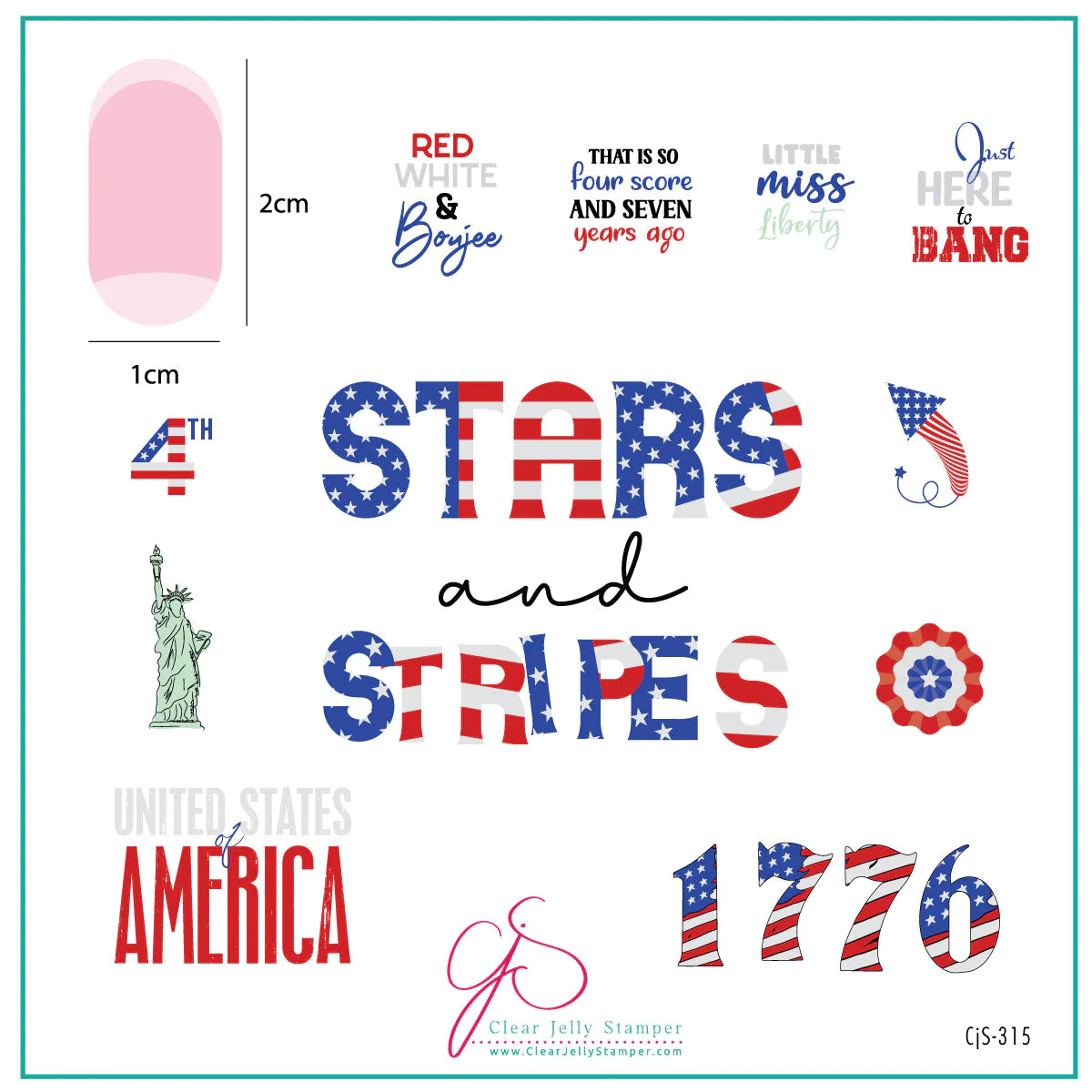 Stars & Stripes - Four - CJS-315 -  CJS Medium Stamping Plate Main image