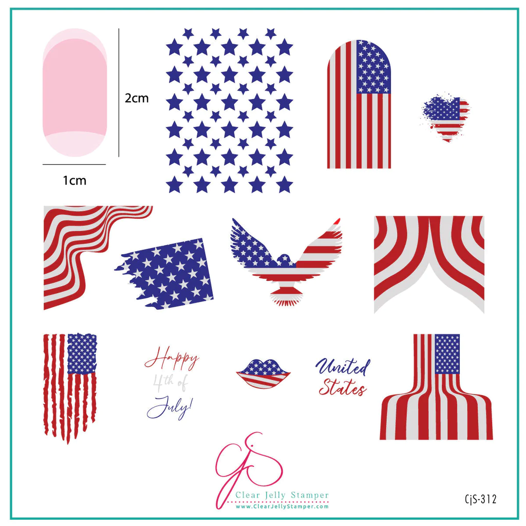 Stars & Stripes - One (CjS-312) - CJS Medium Stamping Plate Main image