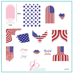 Stars & Stripes - One (CjS-312) - CJS Medium Stamping Plate