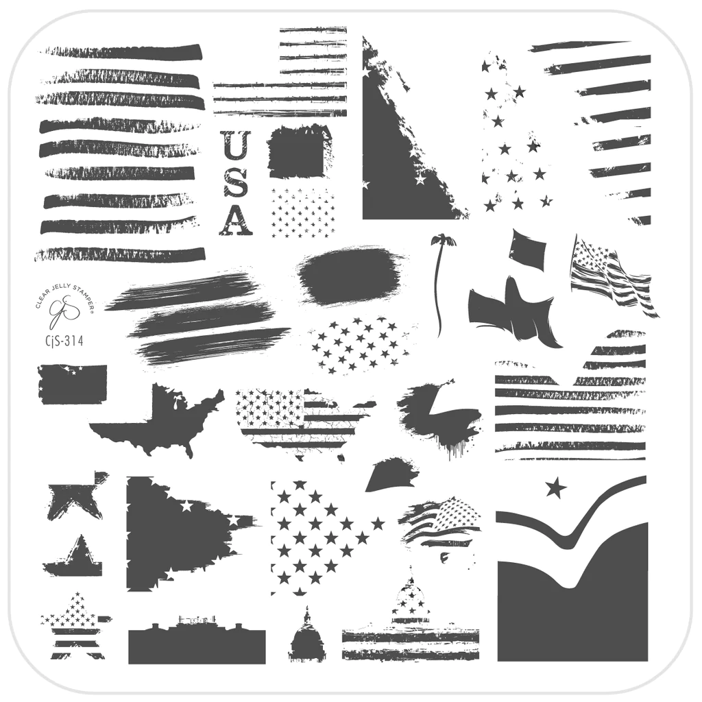Stars & Stripes Three (Cjs-314) - CJS Medium Stamping Plate Secondary image