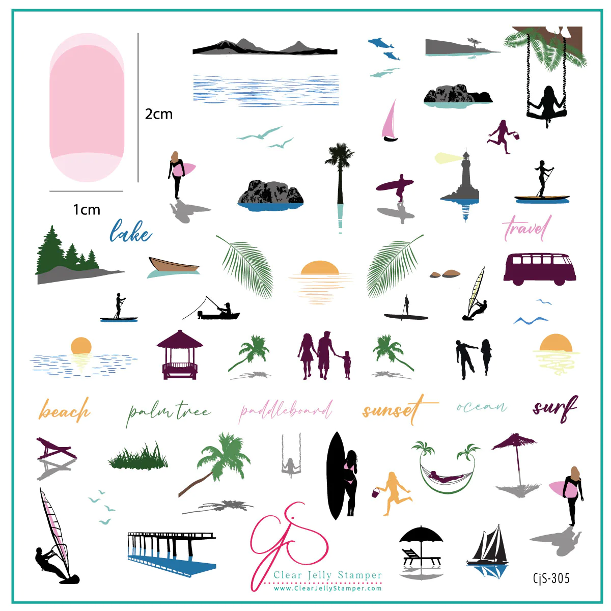 Summer Silhouettes (CjS-305) - CJS Medium Stamping Plate Main image