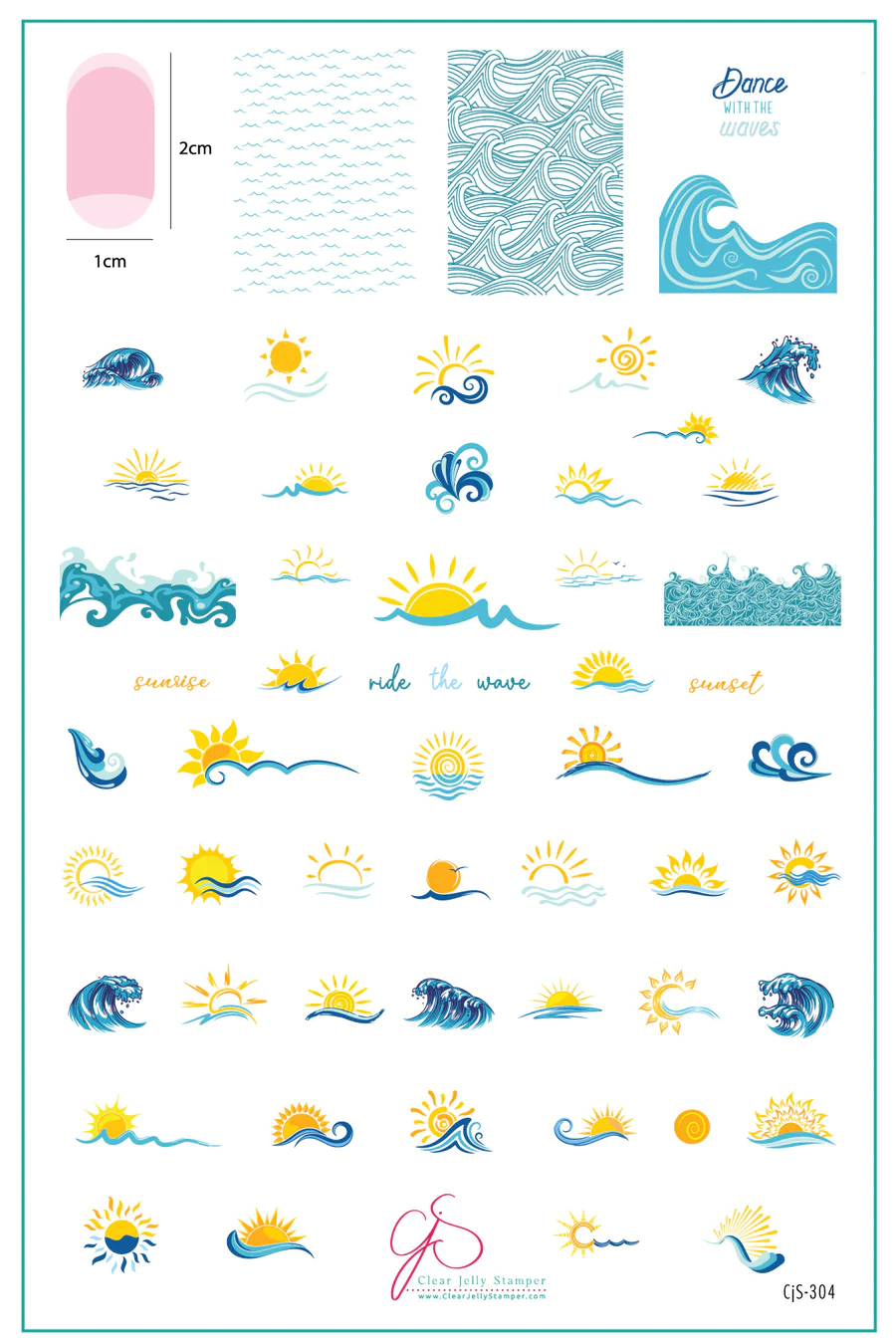 Sun and Waves (CjS-304) - Clear Jelly Stamping Plate Main image